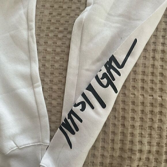 NWT Nasty Gal White Logo Sweats Joggers - L - Picture 5 of 10